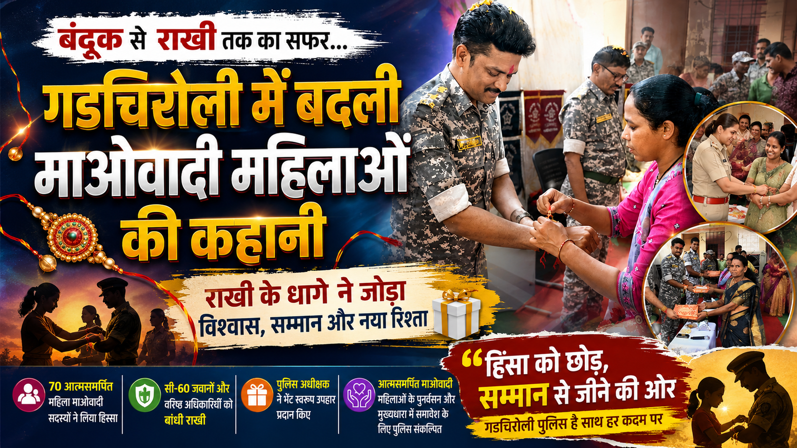 जिस हाथ में कभी बंदूक थी, उसी हाथ ने बांधी राखी; गडचिरौली में बदली माओवादी महिलाओं की कहानी
